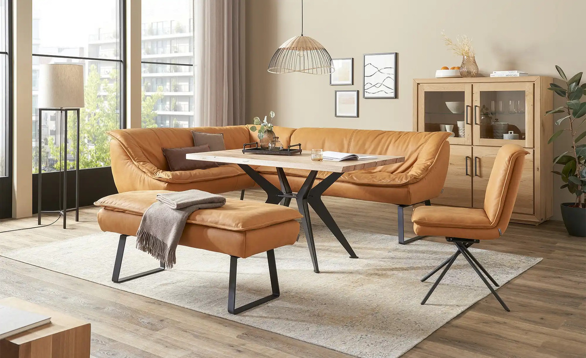 Bild 1 von Eckbank  Leder Alino Orange ca. 192x243 cm