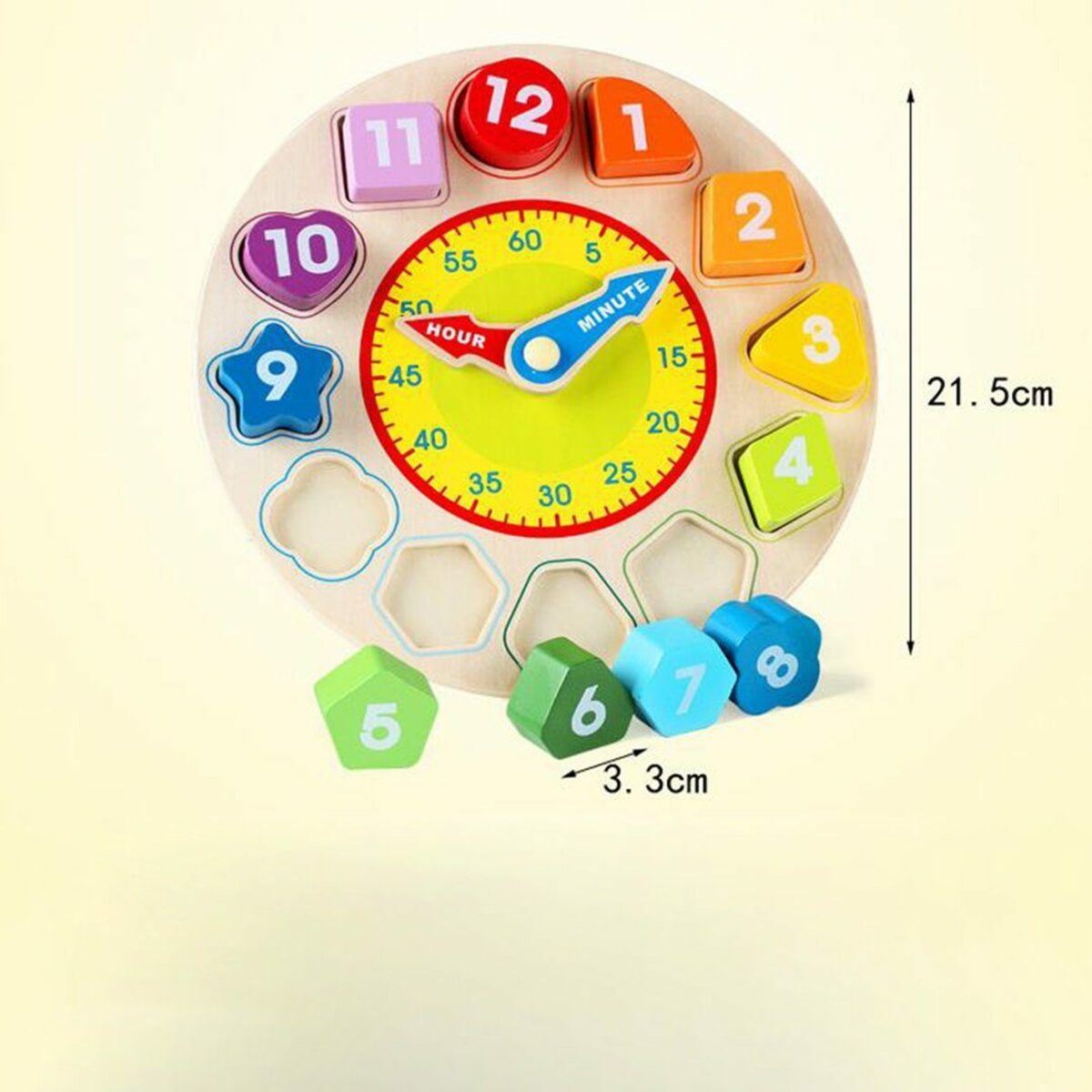 Bild 3 von SUNEE Lernspielzeug Lernuhr aus Holz, Holzspielzeug, Lernuhren für Kleinkinder, Lernen