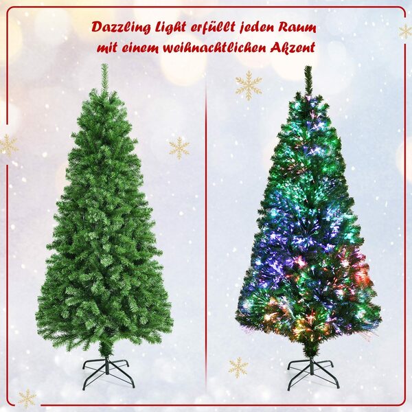 Bild 2 von COSTWAY Künstlicher Weihnachtsbaum, 617 Spitzen, Glasfaser-Farbwechsler