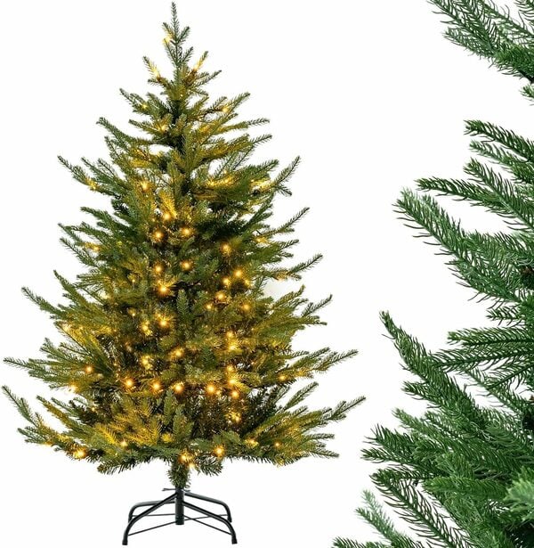 Bild 1 von COSTWAY Künstlicher Weihnachtsbaum, mit 386 Zweigspitzen & 180 LEDs, 136cm