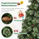 Bild 4 von COSTWAY Künstlicher Weihnachtsbaum, 61 Tannenzapfen & 878 Spitze