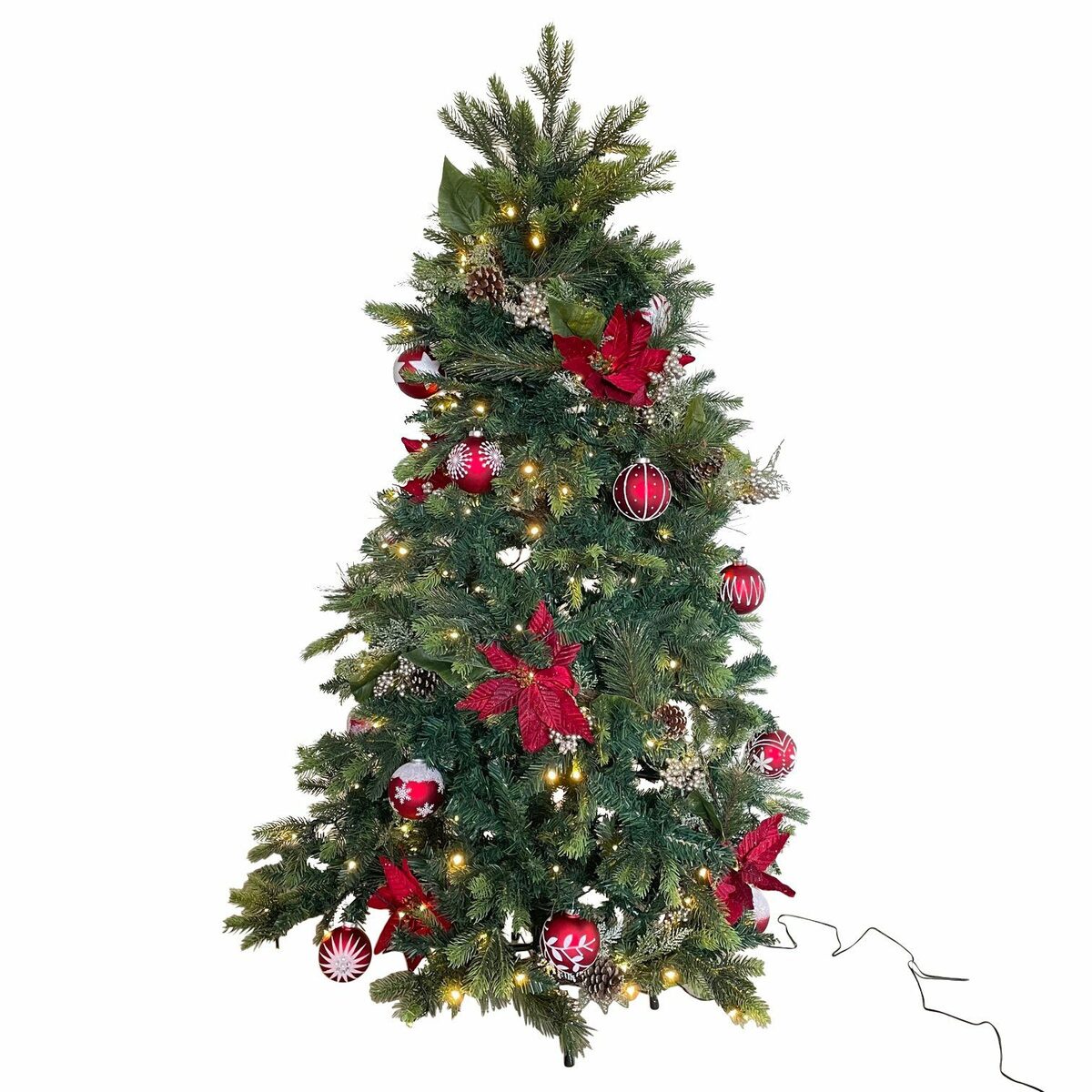 Bild 3 von Online-Fuchs Künstlicher Weihnachtsbaum mit LED Beleuchtung, Lichterkette 8 Leuchtmodi Innen & Außen, Edeltanne, Fernbedienung 6-Stunden-Timer Dauerlicht oder Wellenlicht