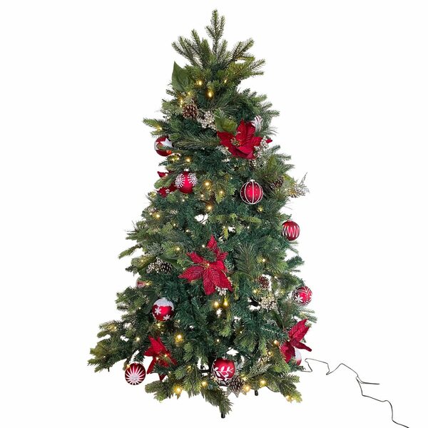 Bild 3 von Online-Fuchs Künstlicher Weihnachtsbaum mit LED Beleuchtung, Lichterkette 8 Leuchtmodi Innen & Außen, Edeltanne, Fernbedienung 6-Stunden-Timer Dauerlicht oder Wellenlicht