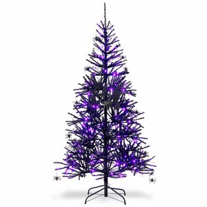 COSTWAY Künstlicher Weihnachtsbaum, mit 250 lila LEDs, Schmuck & 791 Spitzen