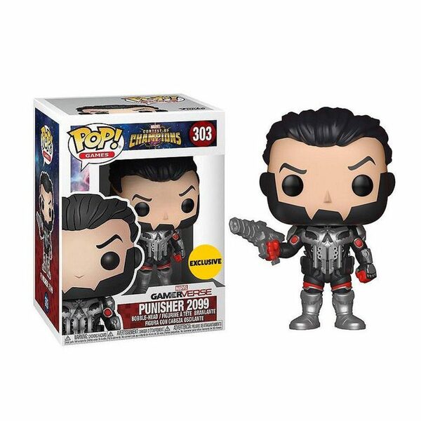 Bild 2 von Funko Actionfigur POP! Wackelkopf Figur Punisher 2099 (Exclusive), Punisher 2099 aus dem Fight-Game Marvel: Contest Of Champions als Funk