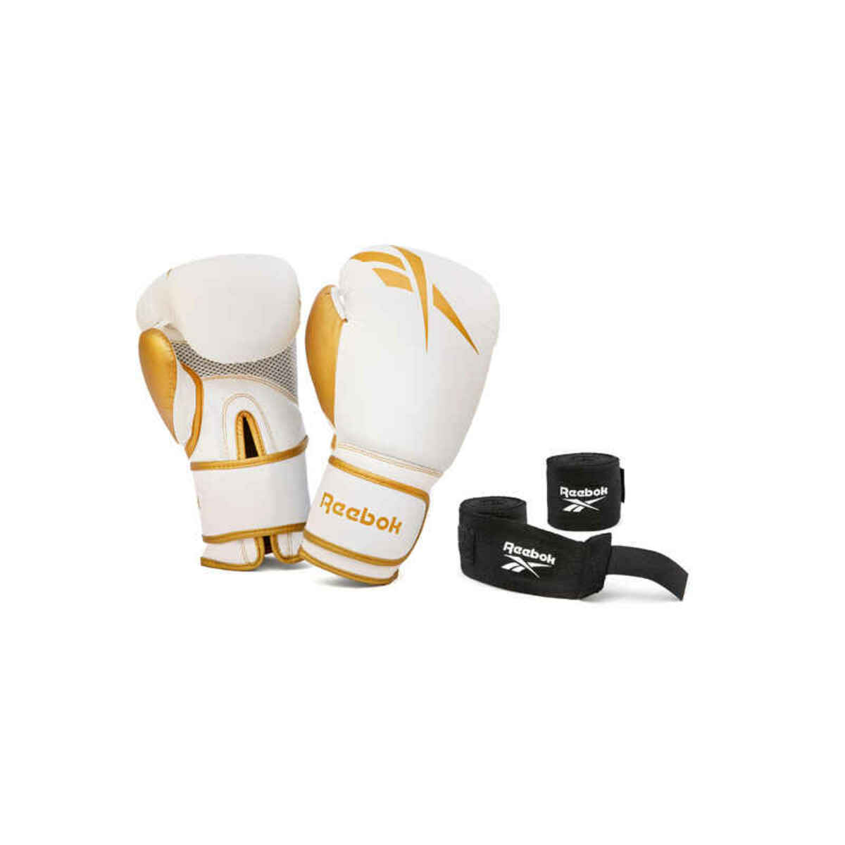 Bild 1 von Reebok Box-Set, Boxhandschuhe 12oz Gold/Schwarz & Handgelenkbandagen
