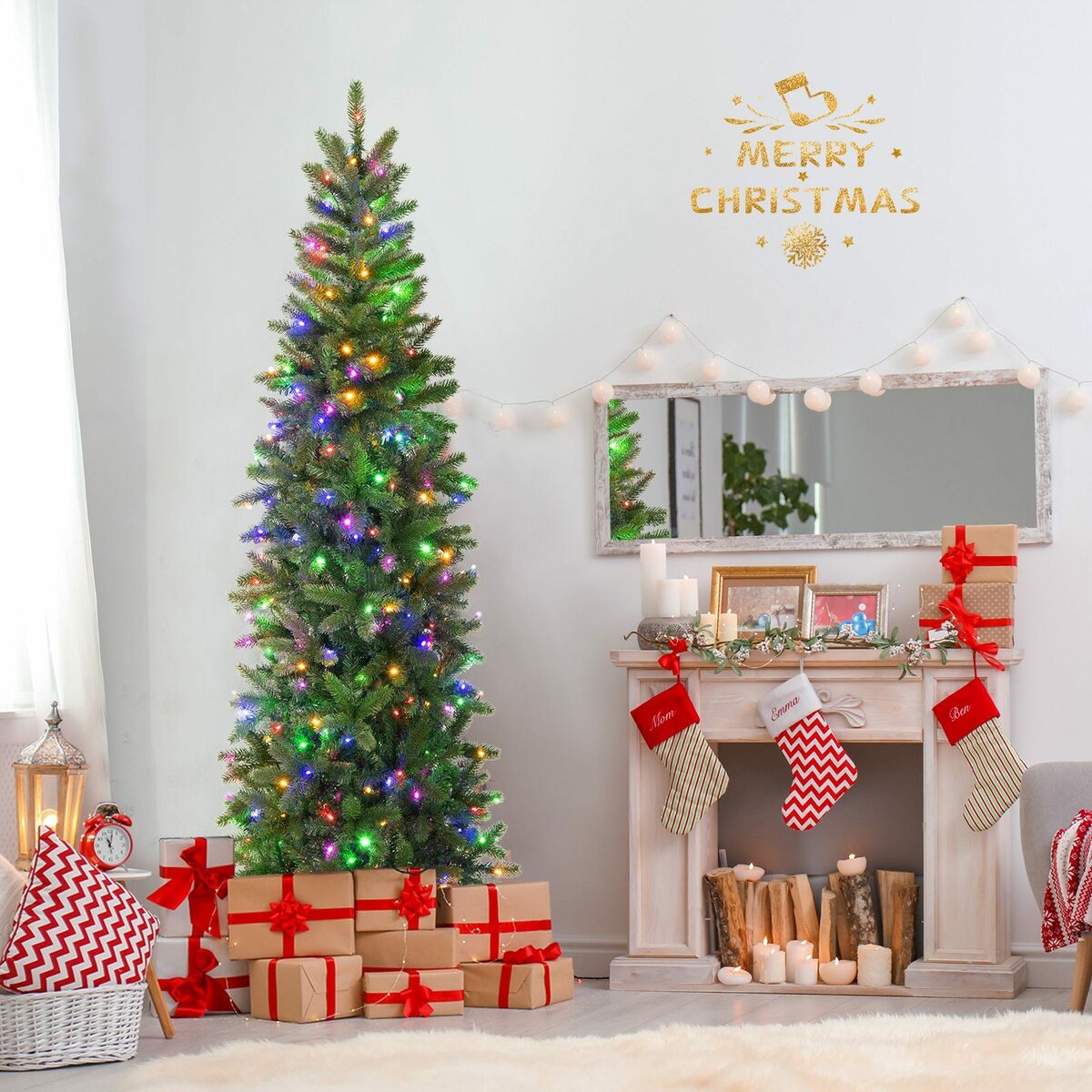 Bild 1 von COSTWAY Künstlicher Weihnachtsbaum, mit 648 PVC & PE Nadeln und 270 LEDs