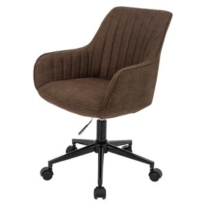 Bürostuhl MCW-J62, Drehstuhl Schreibtischstuhl Lehnstuhl, Stoff/Textil mit Armlehne ~ braun