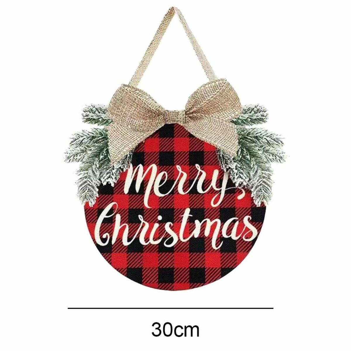 Bild 2 von Ormromra Adventskranz Adventskranz,Weihnachtskranz,Büffel Karierte Weihnachtsdekoration