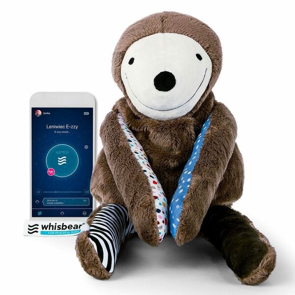 Bild 1 von Whisbear Kuscheltier, E-ZZY - DAS FAULTIER Einschlafhilfe mit App Steuerung Cry-Sensor