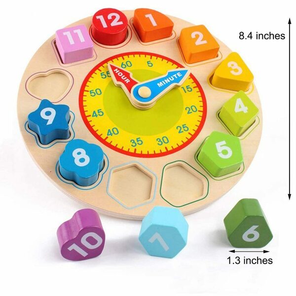 Bild 2 von SUNEE Lernspielzeug Lernuhr aus Holz, Holzspielzeug, Lernuhren für Kleinkinder, Lernen