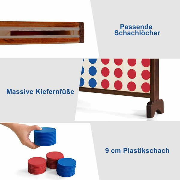 Bild 3 von COSTWAY Spiel, 4 Gewinnt Spielbrettsätze, aus Holz, mit Tasche