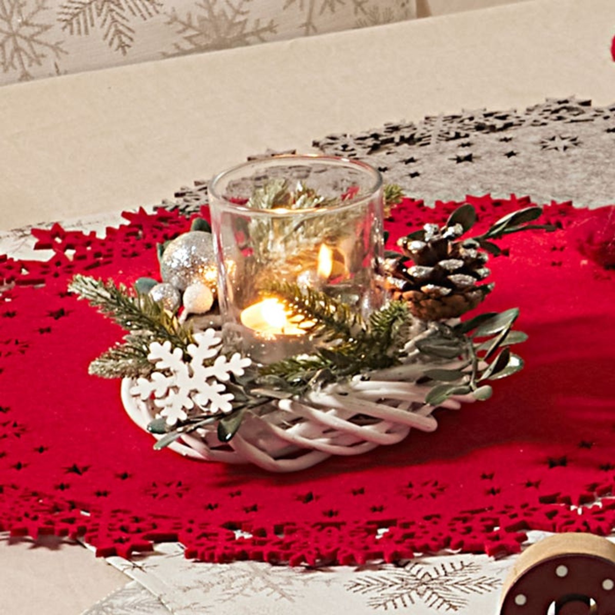 Bild 1 von Dekokranz mit Teelichtglas, ca. 16x16x5cm