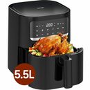 Bild 1 von iceagle Heißluftfritteuse Airfryer 562D XXL 5.5L Ohne Öl Fritteuse Heizluft LED-Touchscreen, 1400,00 W, 9 Kochprogramme