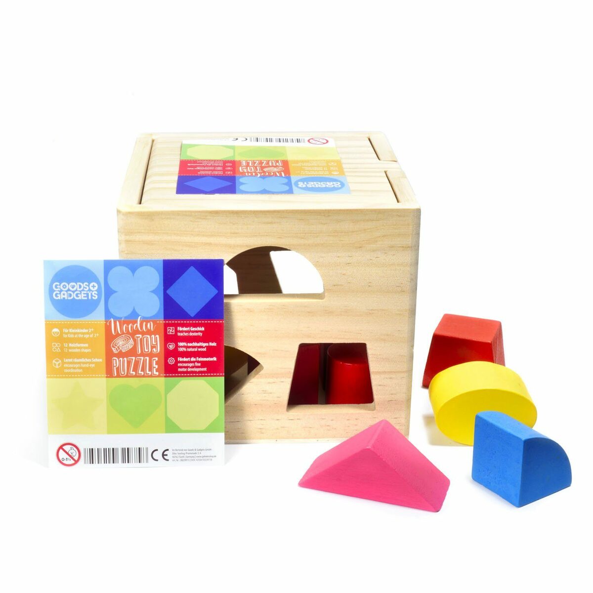 Bild 3 von all Kids United Steckspielzeug Steckwürfel Lernspielzeug, (Holz-Würfel, 13-tlg), Puzzle Steckbox für Kleinkinder