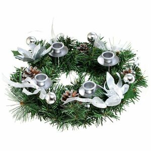 SCOBLA Adventskranz Weihnachtsdeko Adventsgesteck Weihnachtsgesteck, Dekokranz mit 4 Teelichthaltern