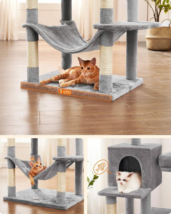 Bild 3 von FEANDREA Kratzbaum, Katzenbaum,199cm,abnehmbaren Abdeckungen,großer Höhle