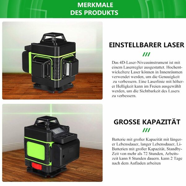 Bild 4 von Fasget Laserwasserwaage, (1 St), 16Linie Kreuzlinienlaser Selbstnivellierende