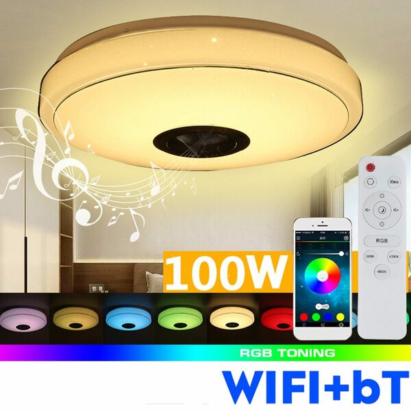 Bild 2 von Insma Deckenleuchte, Farbwechsler, 100W LED Deckenlampe bluetooth mit Lautsprecher Fernbedienung φ33cm