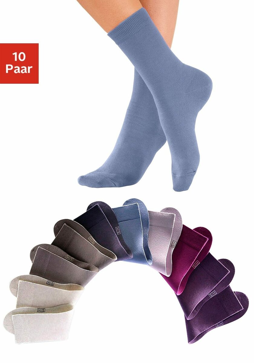 Bild 1 von H.I.S Freizeitsocken (Set, 10-Paar) mit weichen Rippbündchen