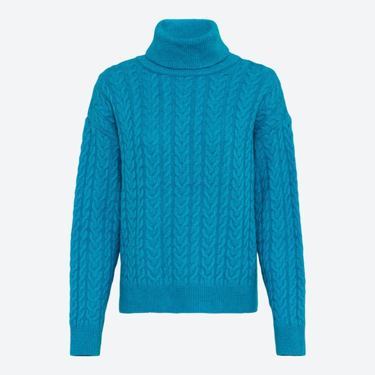 Bild 1 von Damen-Pullover mit Zopfmuster und Rollkragen