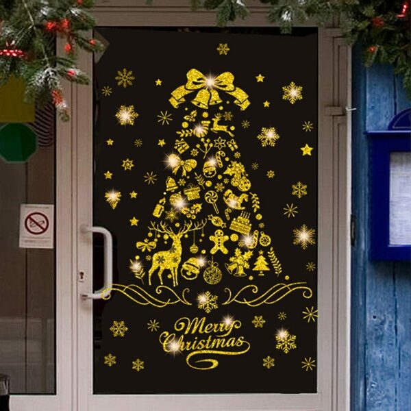 Bild 1 von Fenstersticker Weihnachten Fensterdekorationen Abnehmbare Weihnachts Wandaufkleber, Lkupro, glatt, strukturiert, wiederverwendbar