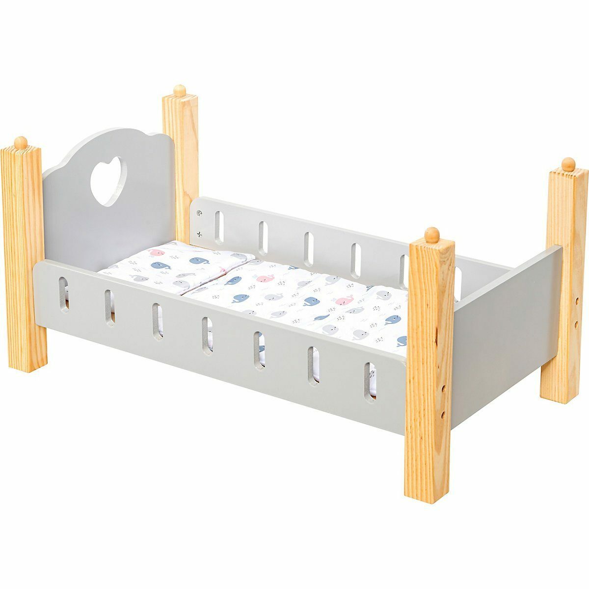 Bild 4 von myToys ORIGINALS Puppenbett Holz Puppenetagenbett, grau mit Bettwäsche