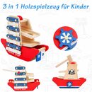 Bild 2 von BeebeeRun Lernspielzeug 3 in 1 Holzspielzeug Musikspielzeug für Kinder ab 2 Jahren, Hammerspiel, Xylophone, Klopfen, Weihnachtsgeschenk