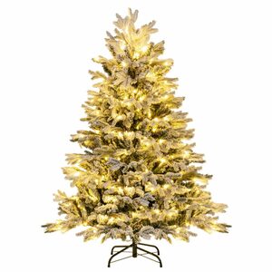 COSTWAY Künstlicher Weihnachtsbaum, mit Schnee, 200 LEDs & 688 Zweigspitzen