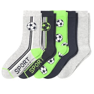 5 Paar Jungen Socken mit Fußball-Motiven