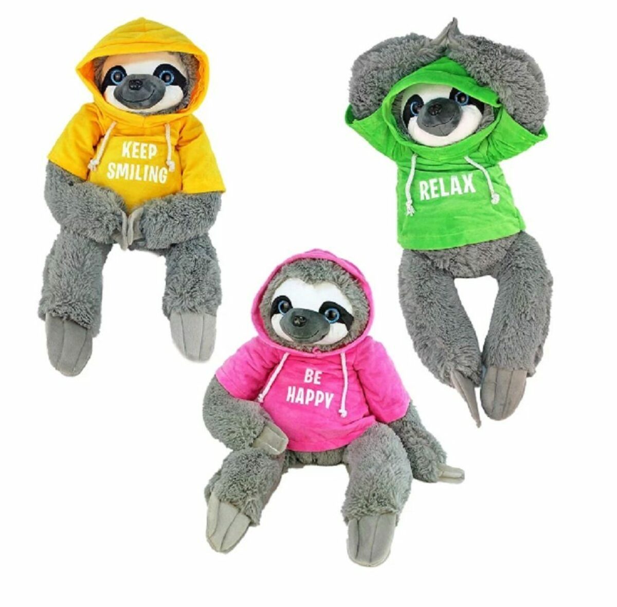 Bild 3 von soma Kuscheltier Faultier Kuscheltier grau XXL 40 cm Faultier Plüschtier Be Happy Pink (1-St), Super weicher Plüsch Stofftier Kuscheltier für Kinder zum spielen