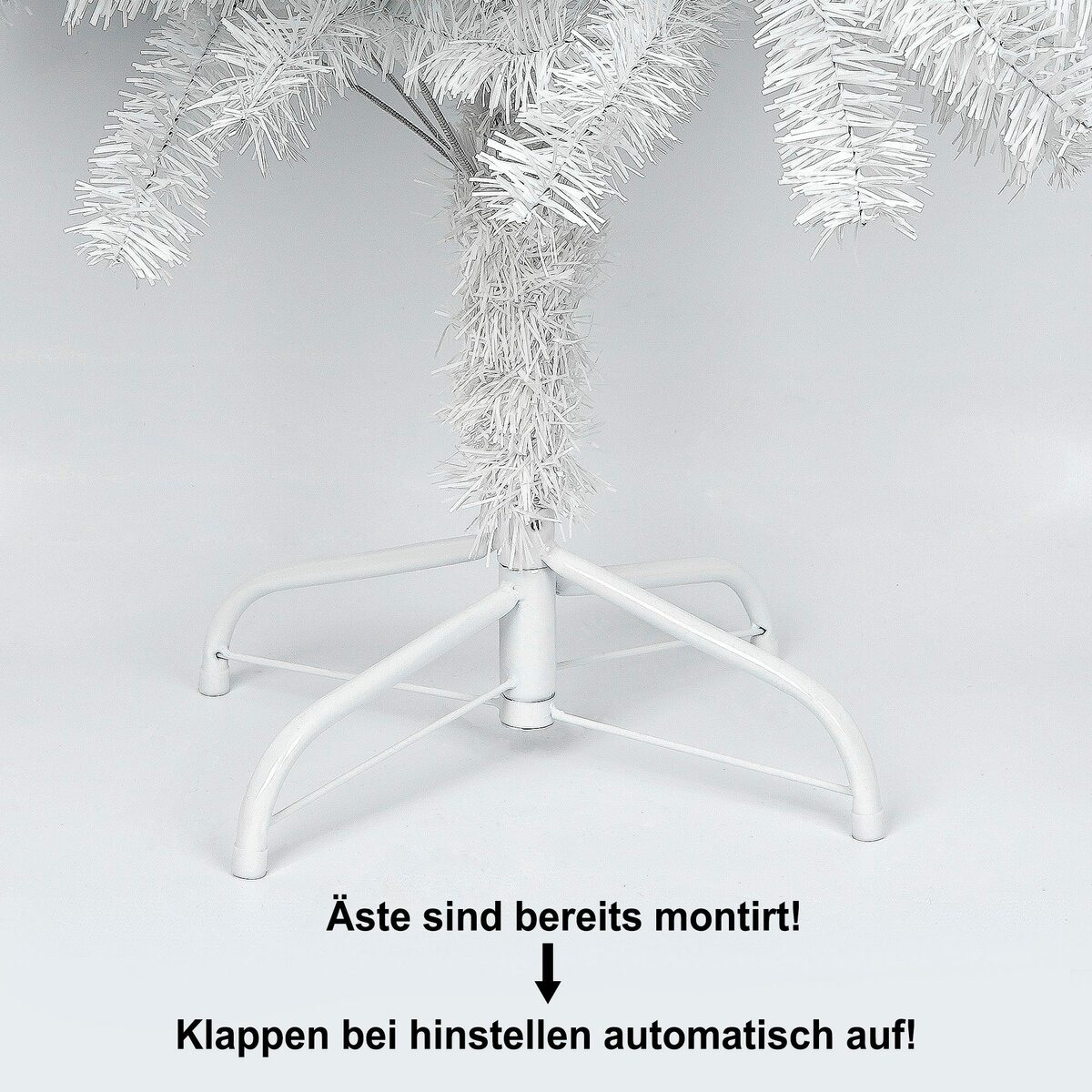 Bild 3 von Homewit Künstlicher Weihnachtsbaum 120/150/180cm Tannenbaum mit Metall Ständer Abziehbar und Klappbar, Weihnachtsdeko, für Zuhause, Adventskalender, Wohnzimmer, Hof, Weihnachtsfeier