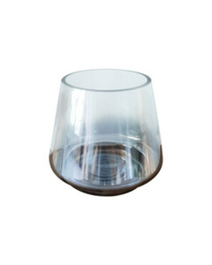 Teelichthalter aus Glas
       
       ca. 13 x 15 cm
   
      grau