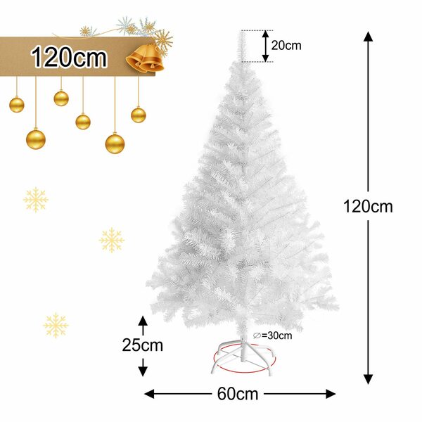 Bild 2 von Homewit Künstlicher Weihnachtsbaum 120/150/180cm Tannenbaum mit Metall Ständer Abziehbar und Klappbar, Weihnachtsdeko, für Zuhause, Adventskalender, Wohnzimmer, Hof, Weihnachtsfeier