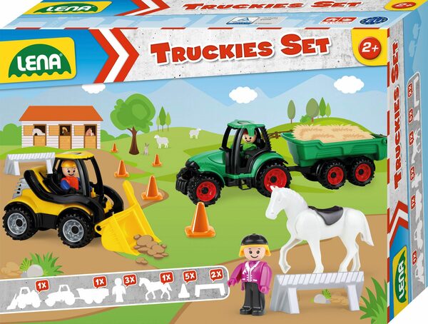 Bild 1 von Lena® Spielzeug-Traktor Truckies Set Bauernhof, inkluisve Schaufellader und Spielfigur; Made in Europe