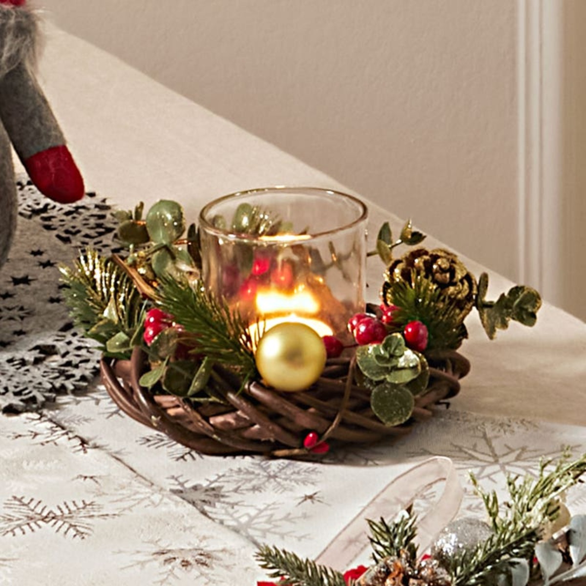 Bild 1 von Dekokranz mit Teelichtglas, ca. 16x16x5cm