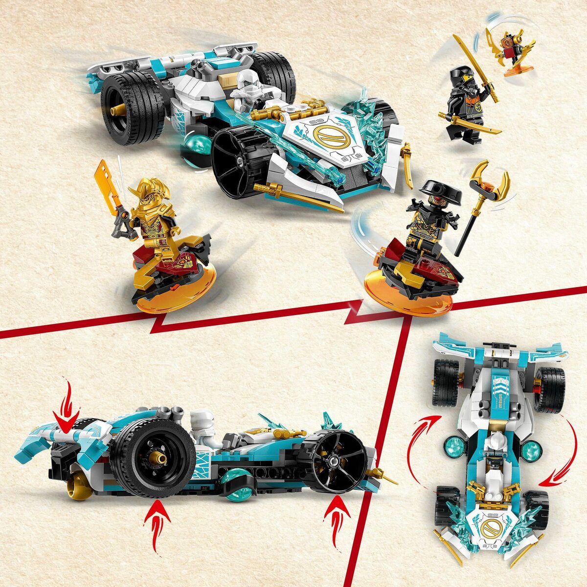 Bild 2 von LEGO® Konstruktionsspielsteine Zanes Drachenpower-Spinjitzu-Rennwagen (71791), LEGO® NINJAGO, (307 St), Made in Europe