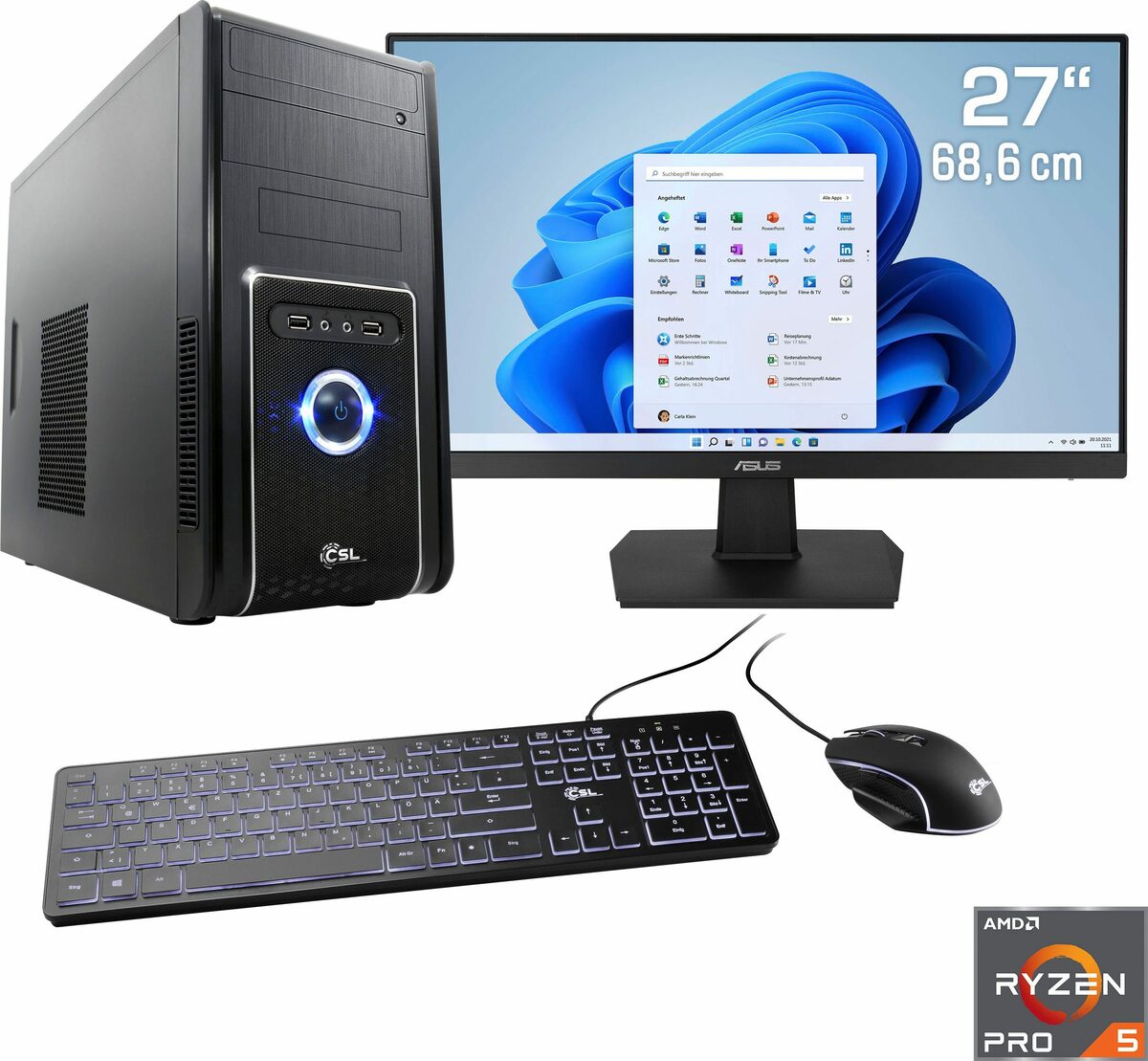 Bild 1 von CSL Sprint V28137 Gaming-PC-Komplettsystem (27", AMD Ryzen 5 PRO 4650G, AMD Radeon Graphics, 16 GB RAM, 1000 GB SSD)