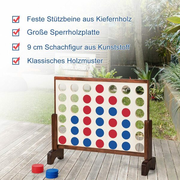 Bild 2 von COSTWAY Spiel, 4 Gewinnt Spielbrettsätze, aus Holz, mit Tasche