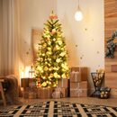 Bild 2 von COSTWAY Künstlicher Weihnachtsbaum, mit 300 PVC Nadeln, 150 warmweißen LEDs
