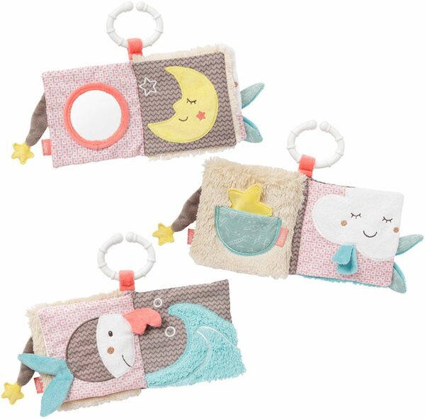 Bild 2 von Fehn Greifspielzeug Stoffbuch Bruno, mit Ring zur Befestigung an Kinderwagen, Babyschale oder Bett