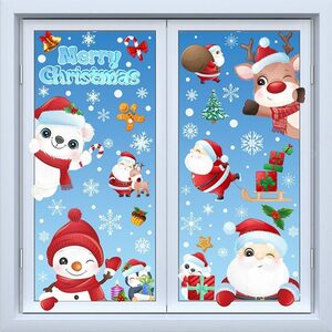 Fenstersticker Statische Fensteraufkleber für Weihnachtsdekoration, Party, 9 Blatt, TRUMSEN