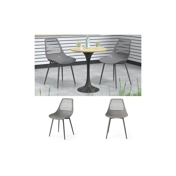 Bild 1 von OK-Living Gartenstuhl Terrassenstuhl Balkonstuhl Klaas Grau Sitzschale Stuhl