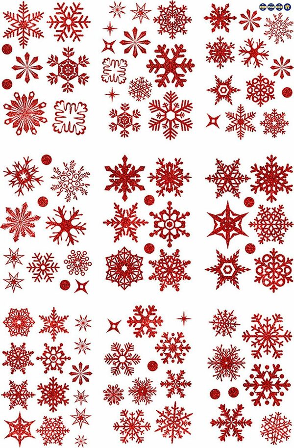Bild 1 von Fenstersticker 9 Stück Fensteraufkleber Weihnachtsdeko Schneeflocken, ZanMax