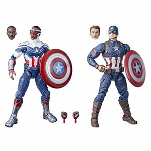 Hasbro Actionfigur Marvel Legends Series - CAPTAIN AMERICA Sam Wilson & Steve Rogers - 2 Pack, (Set, 2 Spielfiguren & viel Zubehör)