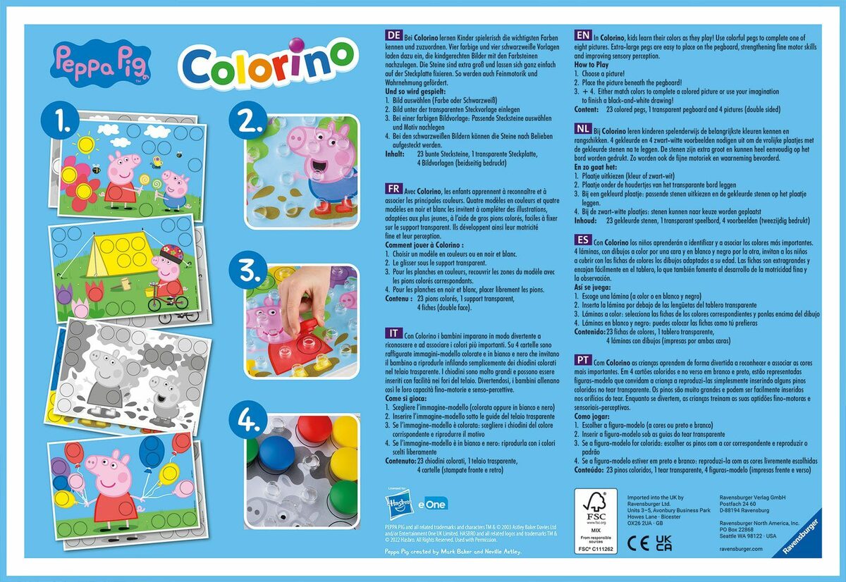 Bild 4 von Ravensburger Spiel, Steckspiel Peppa Pig Colorino, Made in Europe; FSC® - schützt Wald - weltweit