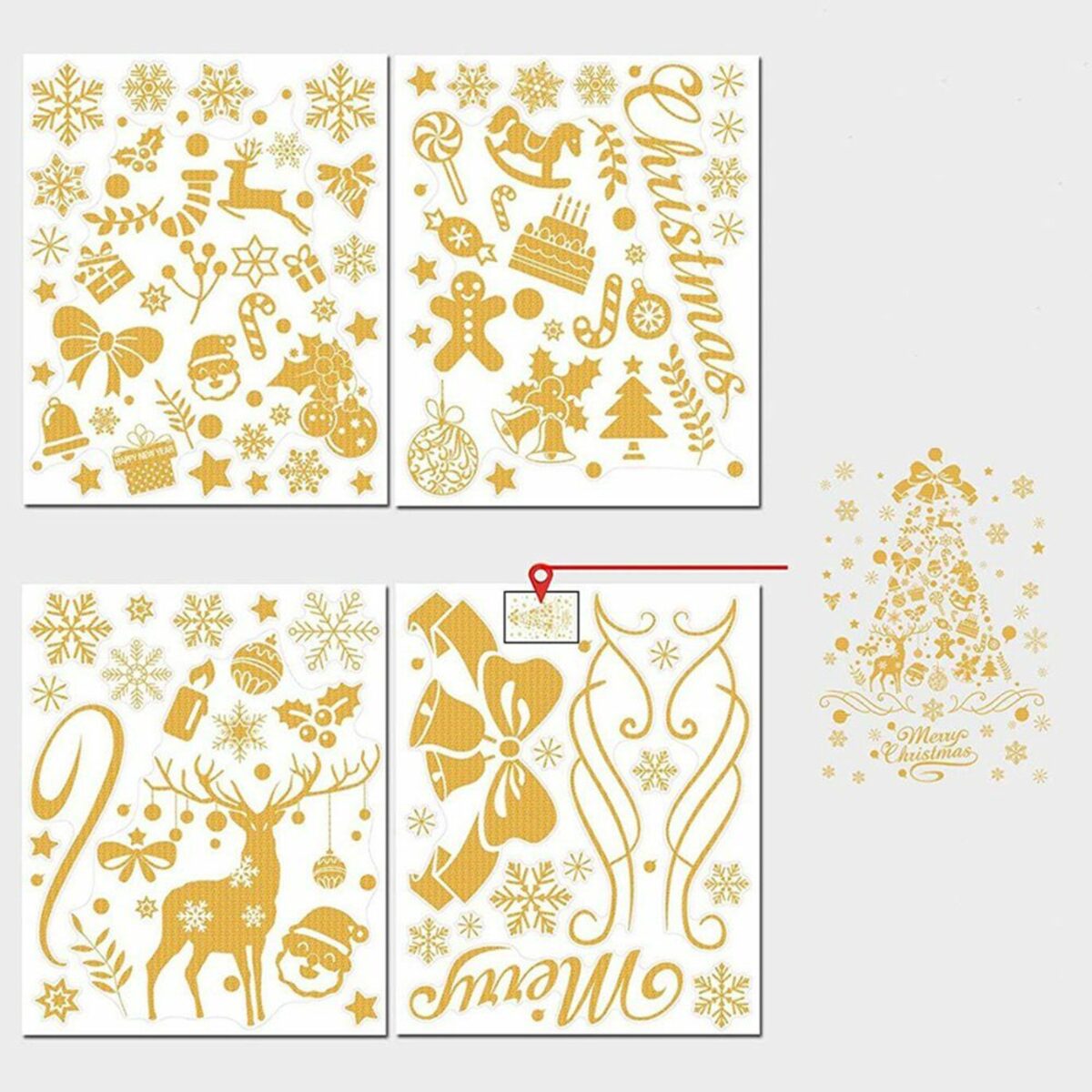 Bild 3 von Fenstersticker Weihnachten Fensterdekorationen Abnehmbare Weihnachts Wandaufkleber, Lkupro, glatt, strukturiert, wiederverwendbar