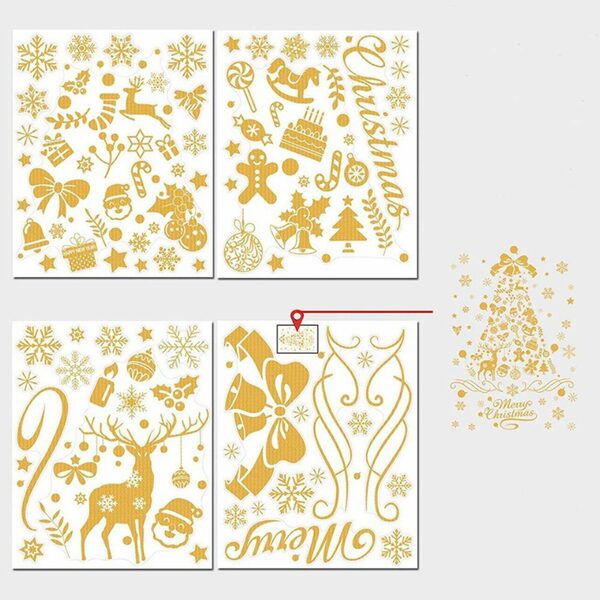 Bild 3 von Fenstersticker Weihnachten Fensterdekorationen Abnehmbare Weihnachts Wandaufkleber, Lkupro, glatt, strukturiert, wiederverwendbar