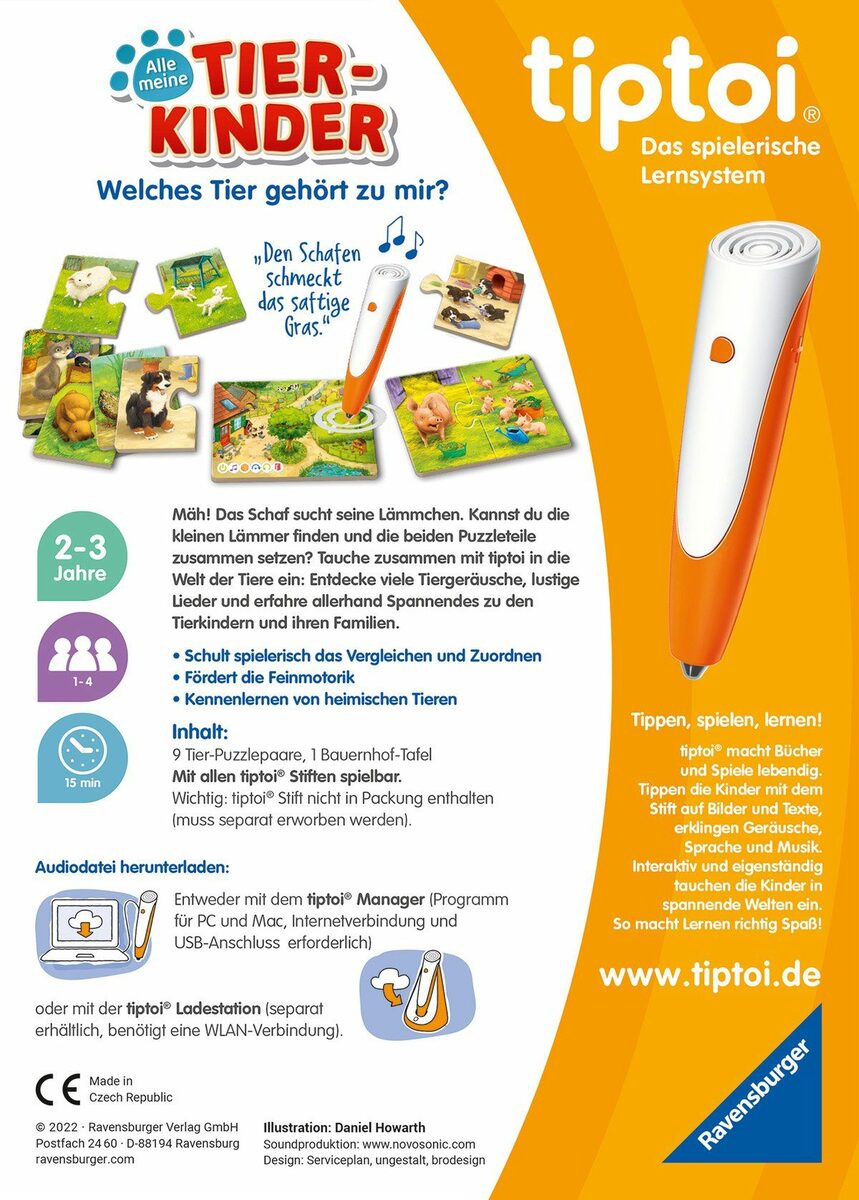 Bild 1 von Ravensburger Puzzle tiptoi® Alle meine Tierkinder, Puzzleteile, Made in Europe, FSC® - schützt Wald - weltweit