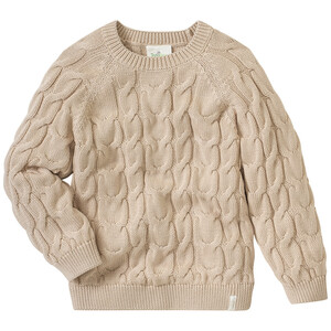 Jungen Strickpullover mit Zopfstrickmuster